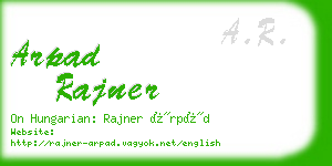 arpad rajner business card